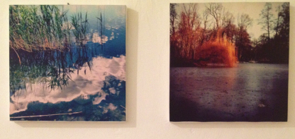 Alcune delle foto su tela esposte presso l’associazione “Corte 105”.